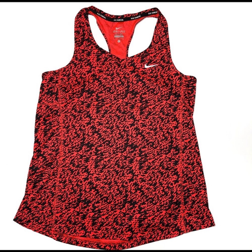 Nike Running Dri-Fit Red & Black Racerback Tank L